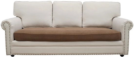 Banchi da divano in tessuto elastico - per divano a 3 posti - colore miele - lunghezza 165-200 cm - 1 pezzo