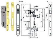 SERRATURA DA INFILARE A CILINDRO BORDO TONDO 52X  mm.50 (Y52X1050)    YALE