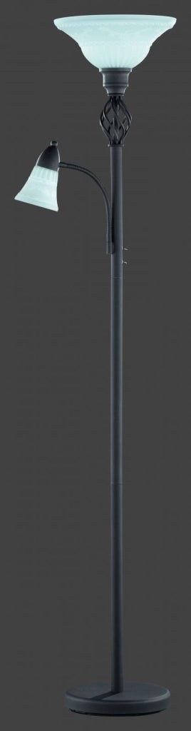 RUSTICA LAMPADA DA TERRA PIGNA 2 VETRI H.180CM 2 LUCI ATTACCO E14 E E27