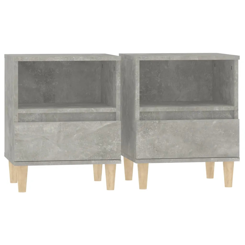Comodini 2 pz-Set di 2 Tavolino da notte Grigio Cemento 40x35x50 cm 558940