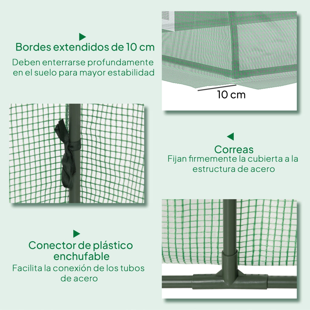 Serra da Giardino per Piante con 4 Finestre ¨C Xylo ¨C Struttura Acciaio e Copertura PE Anti-UV 200x80x45 cm Verde
