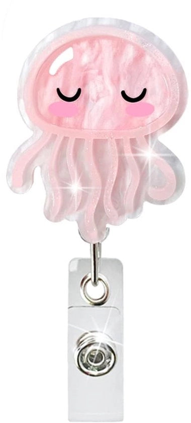 ID-kaarthouder multifunzionale con clip ritrattile - badgehouder per infermieri con corda - badgehouder in plastica - badge personalizzabile - accessorio multifunzionale