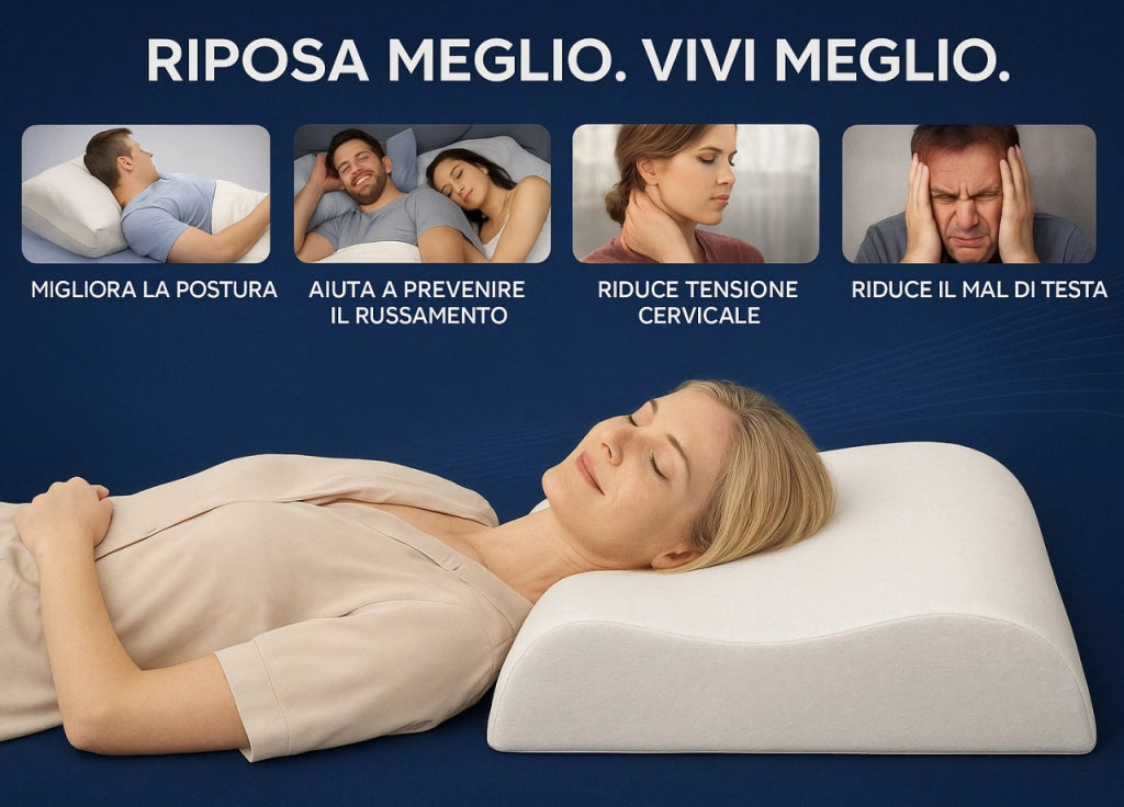 Guanciale Cuscino Letto 50x80cm Anallergico Memory Cervicale Mod. Silver