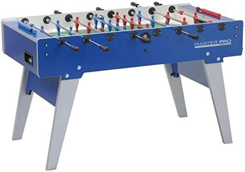 Garlando Calcio Balilla Master PRO con Aste Rientranti e Gambe Pieghevoli Blu