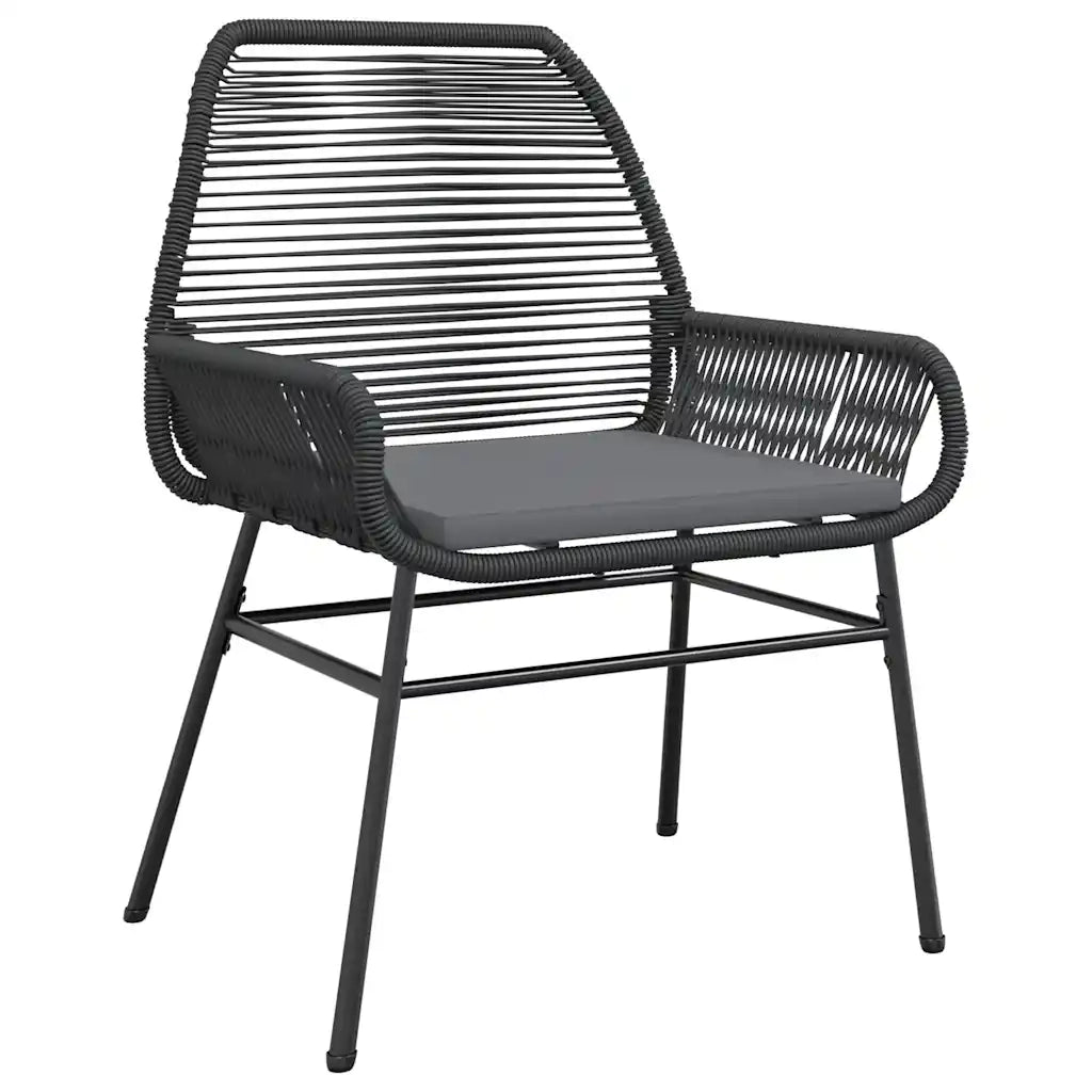 Set da Pranzo da Giardino 3 pz con Cuscini Polyrattan Vetro 3334464