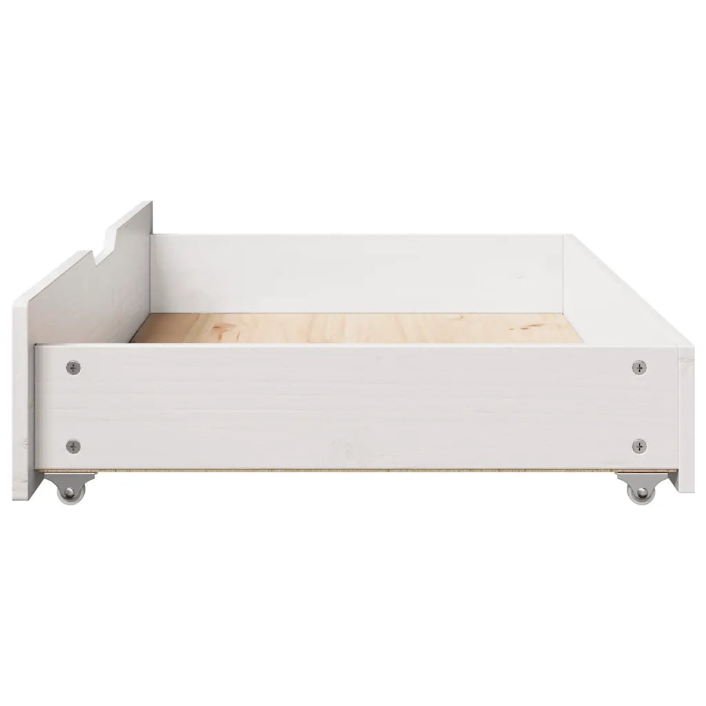 Cassettoni da Letto 2 pz Bianchi 90x55x17cm Legno Massello Pino CFW8394199