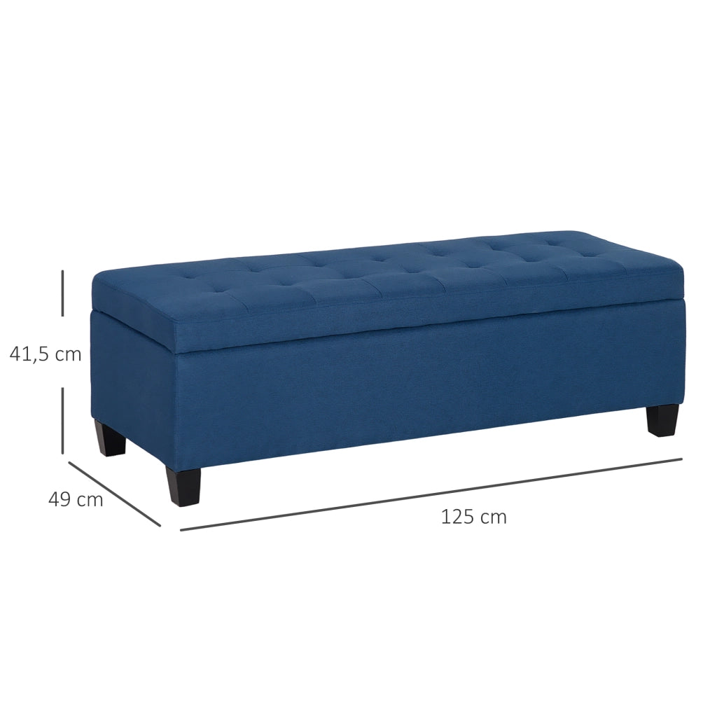 Divano con cassetti ¨C zephmum ¨C blu, 125x49x41 cm