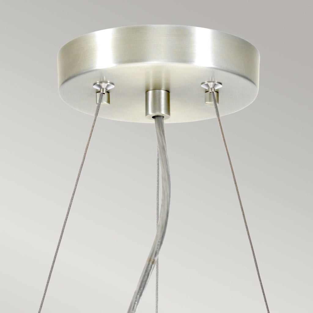 Lampada a sospensione Pearce paralume bianco cromo Ø36 3xE27