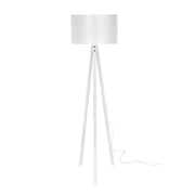 Lampada da terra Rodi ASZ1233 treppiede legno e paralume tessuto bianco