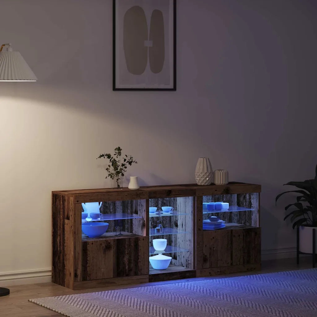 Madia LED Legno vecchio 162 x 37 x 67 cm Legno multistrato 3333115