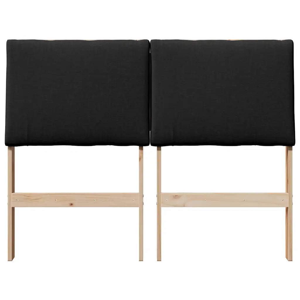 Testiera | Testata imbottita Nero 120 cm Pino massello