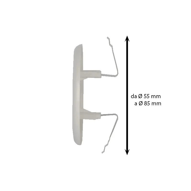 Griglia di aerazione tonda in plastica con molle (abs) : Dimensione - Ø55/85 cm2 15