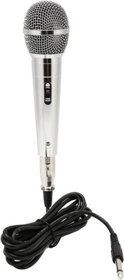 Microfono dinamico cardioidi con riduzione del rumore per karaoke, connessione su dispositivi con connettori 6.5 mm, cavo di 3 metri