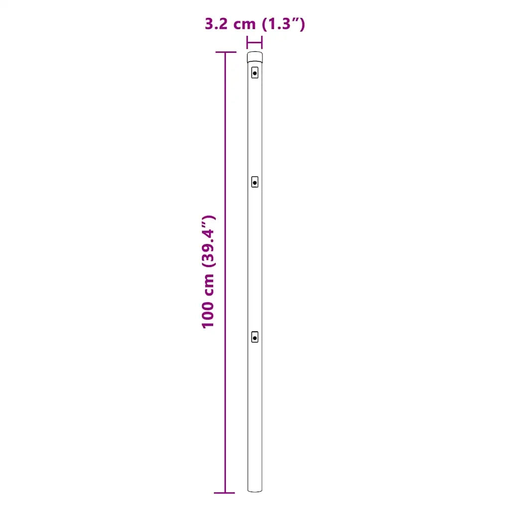 Palo della recinzione 7 pz Argento Acciaio CFW6628129