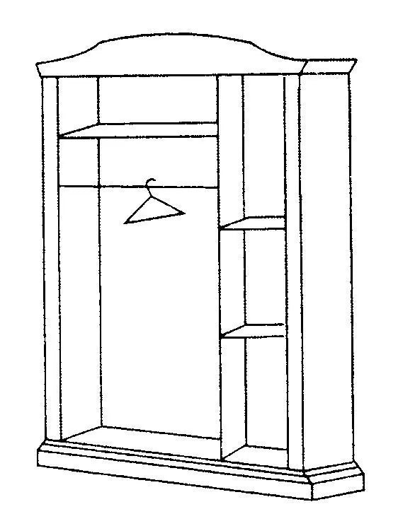 Armadio 3 ante in legno massello bianco cappello tondo 158x56x197h - Mobili 2G