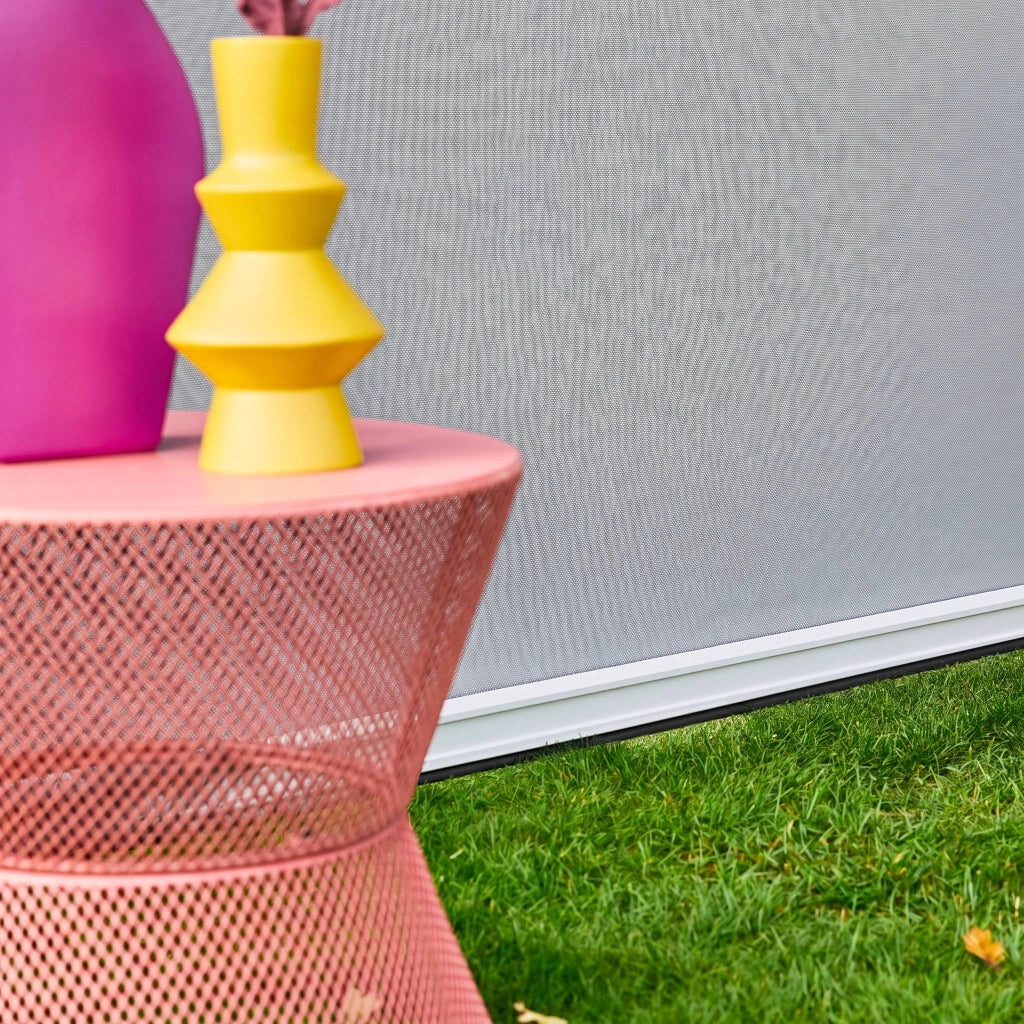 tenda laterale avvolgibile alluminio e textilene per pergola, 4m ,