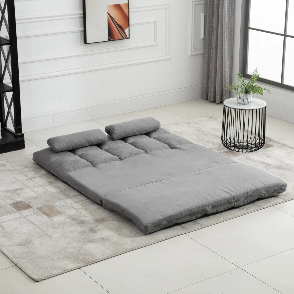 Divano Letto 2 Posti Reclinabile ¨C Xylo ¨C Tessuto Grigio Chiaro 130x73x60 cm