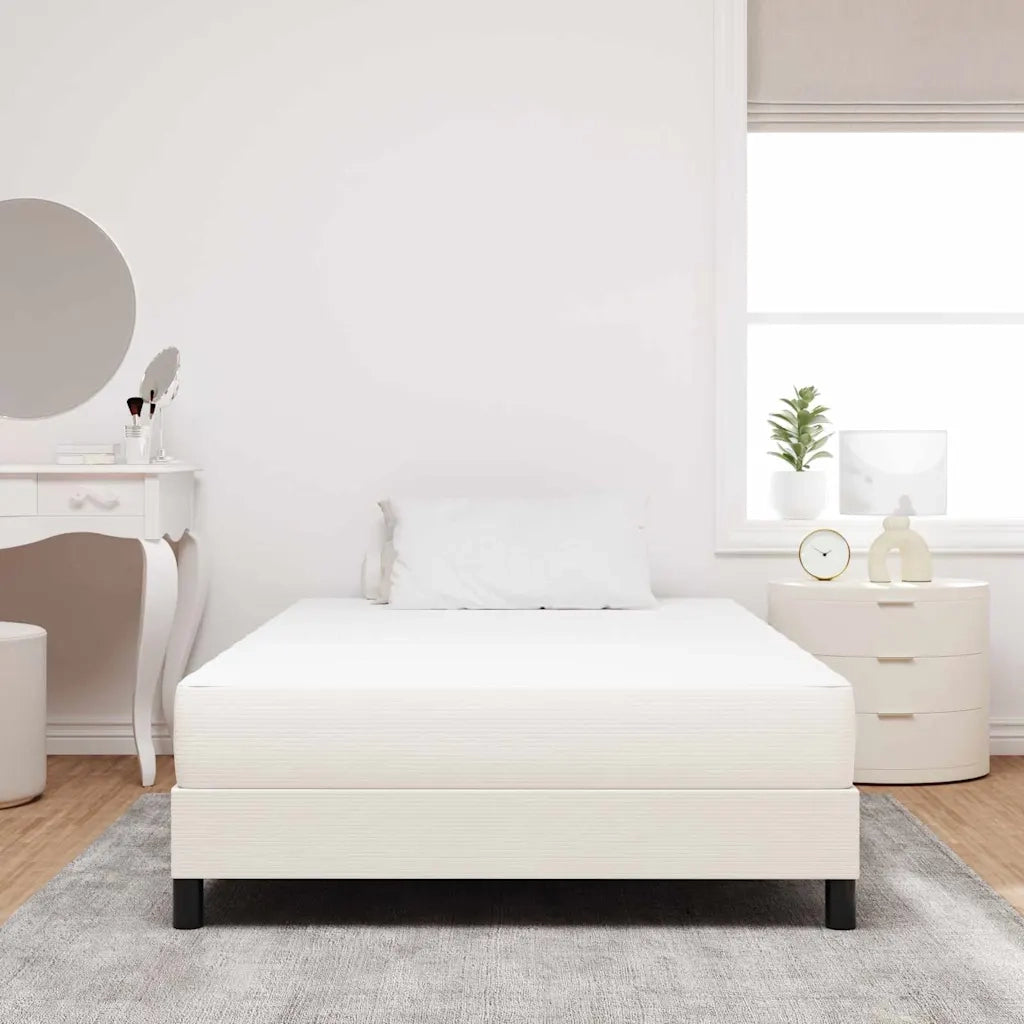 Letto matrimoniale | Letto per adulti | Materasso da Letto con materasso Crema 120 x 200 cm Tessuto