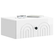 Comodino | Armadio da Notte | Mobiletto da notte a muro Bianco Lucido 49 x 34,5 x 20 cm
