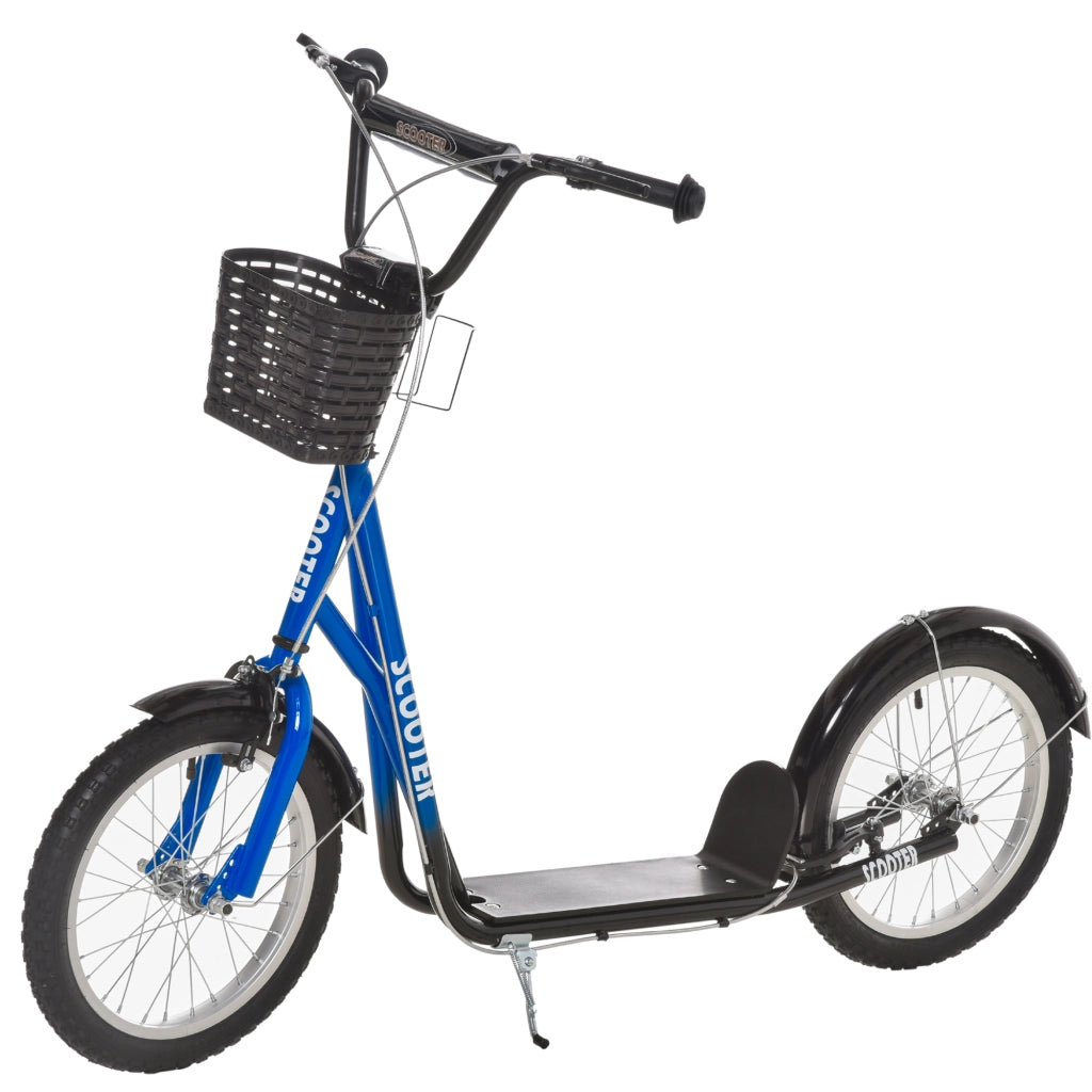 Monopattino per Bambini con Freno e Cestino ¨C Xylo ¨C Altezza Regolabile 5-12 Anni Blu Nero