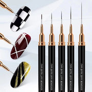 Set di 5 Pennelli per Arte del Nail, Yolk Gradient per Linee Lunghe, Diverse Misure e Precisione