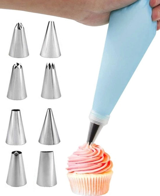 Set di sacchetti e bocchette in silicone per decorare cupcake e torte