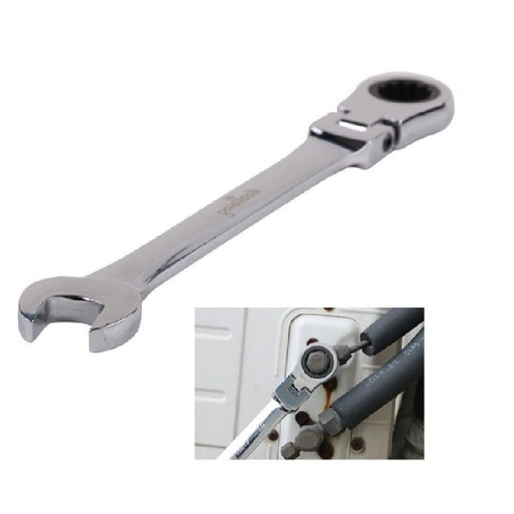 Trade Shop - Chiave A Cricchetto Combinata 16mm Testa Pieghevole Cromo Vanadio Utensile 91737 -
