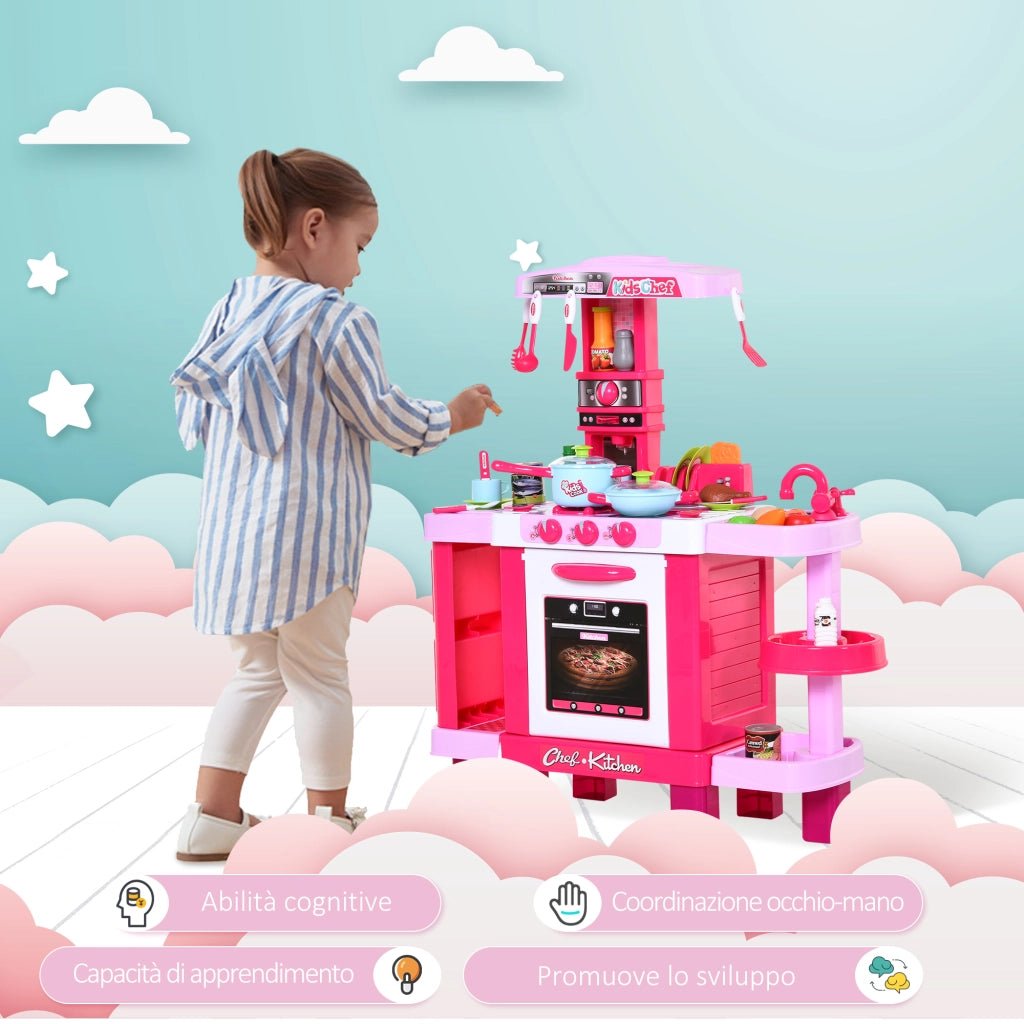 Cucina Giocattolo per Bambini con Luci e Suoni ¨C Minimal ¨C Rosa 78x29x87