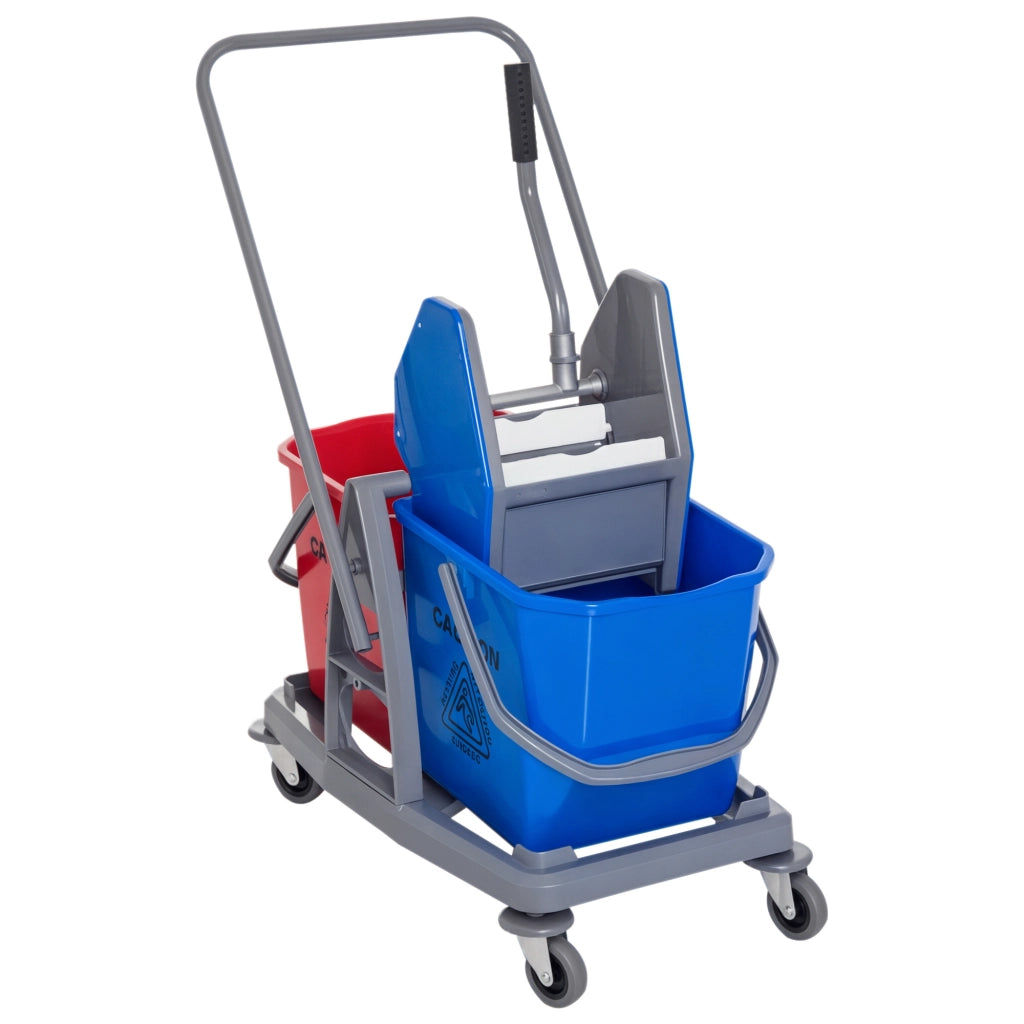Carrello Pulizia Professionale ¨C zephmum ¨C Rosso e Blu 73x45x92 cm