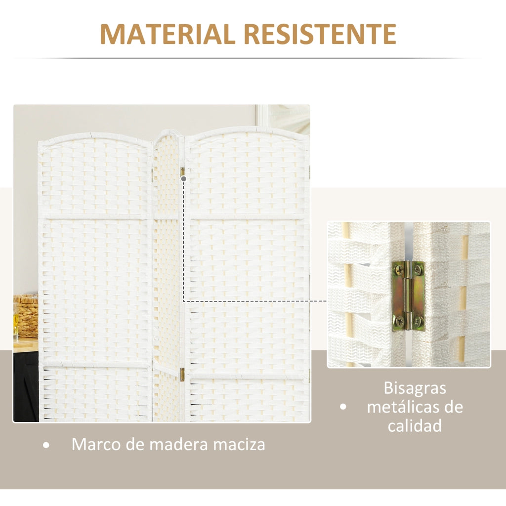 Biombo Separador de Ambientes 6 Paneles Pieghevole ¨C zephmum ¨C Bianco 240x170 cm