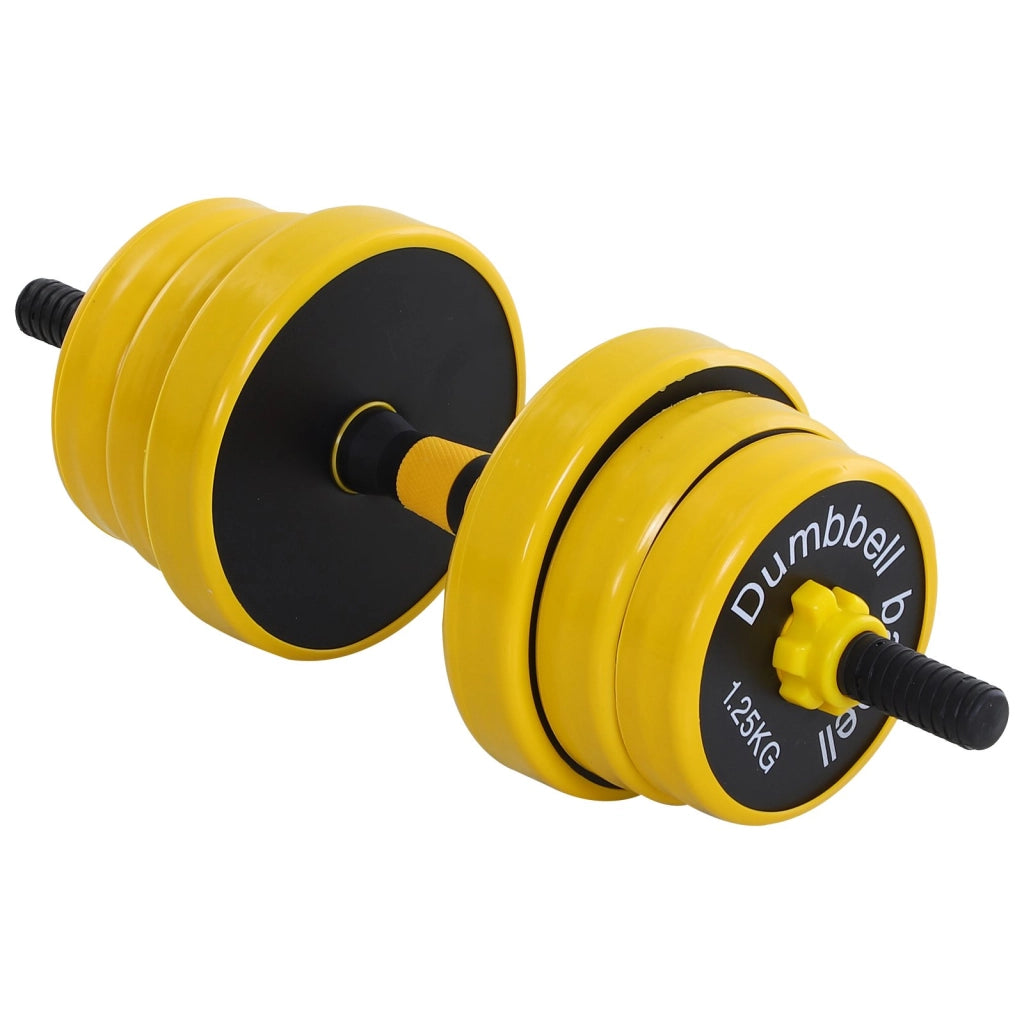 EasyComfort Set Manubri Regolabili 2 in 1 con Barra Bilanciere, Pesi Manubri Pesi con 12 Dischi per Allenamento Casa/Palestra, Nero e Giallo