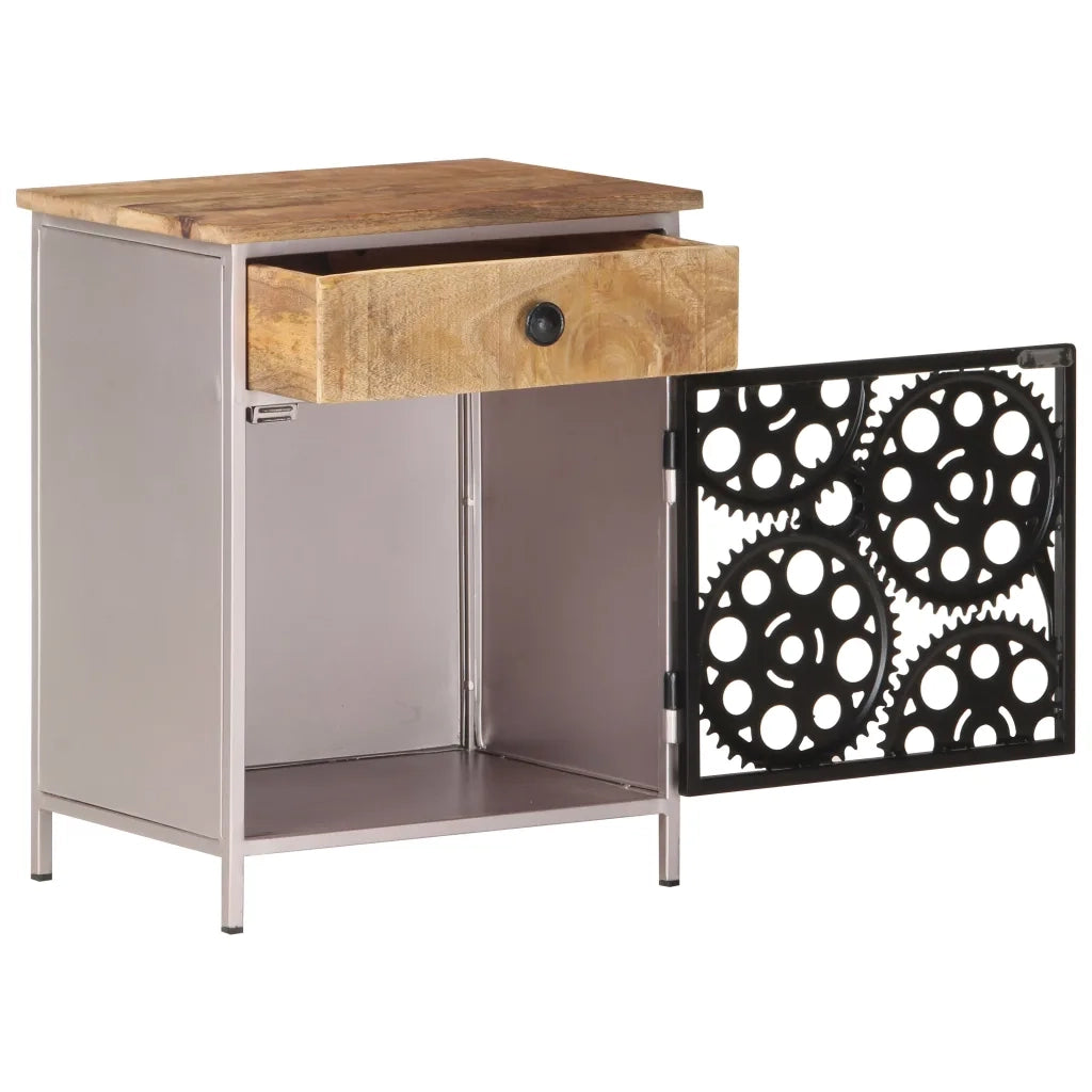 Comodino 40x30x50 cm in Legno di Mango Grezzo 323738