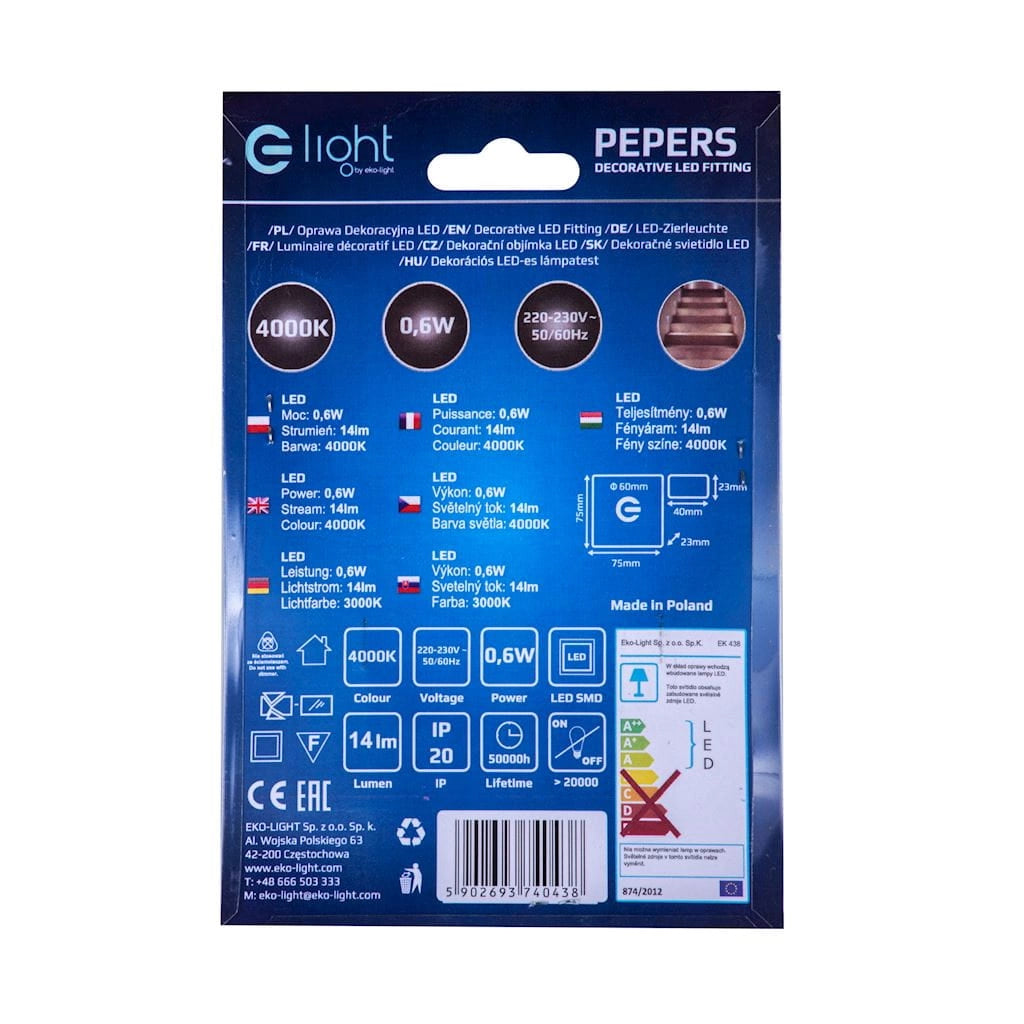 Lampada scale LED Eko-Light Pepers EKS0941 0,6W 6500K