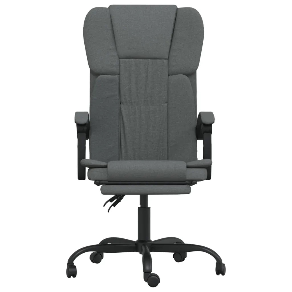 Sedia da Ufficio | Sedia da Gaming Reclinabile Grigio Scuro in Tessuto