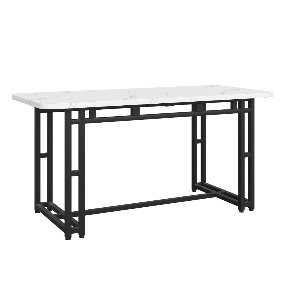 Tavolo da pranzo di lusso leggero 140x80 cm (1 pezzo), struttura in metallo, tavolo da pranzo rettangolare, tavolo da cucina moderno con gambe in meta