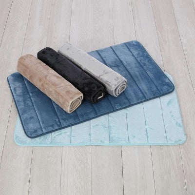 Tappeto bagno 100% poliestere 50x90 nero antiscivolo  Memo