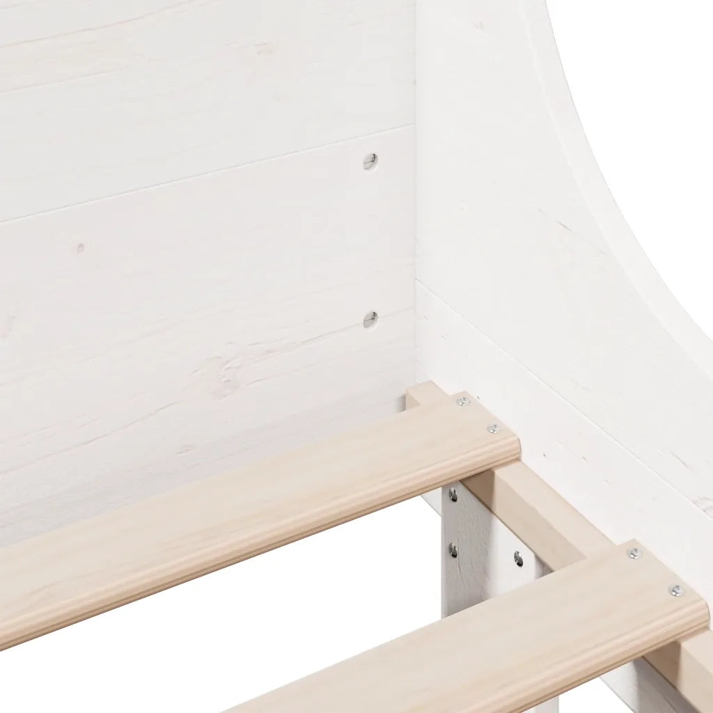 Letto senza Materasso Bianco 140x190 cm Legno Massello di Pino