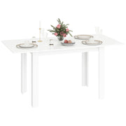 Tavolo da Pranzo Allungabile 120-160x80x78 cm per 4-6 Persone con Pannelli a Ribalta in Legno Bianco
