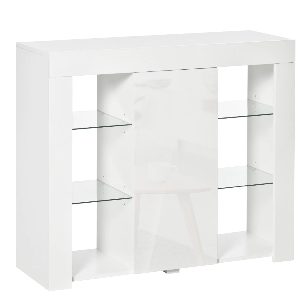 Cassettiera Moderna con Luci LED ¨C Minimal ¨C Bianco 97x35x83 cm