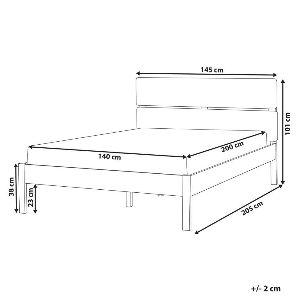 Letto in marrone scuro UE matrimoniale 140 x 200 cm con testiera a doghe Stile rustico minimalista
