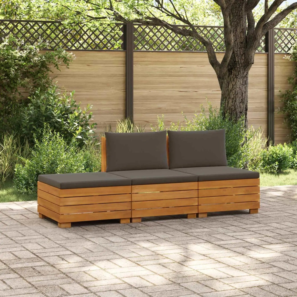 Set di divani da esterno-Sofa da giardino con cuscino 3 Pezzo Marrone 772534