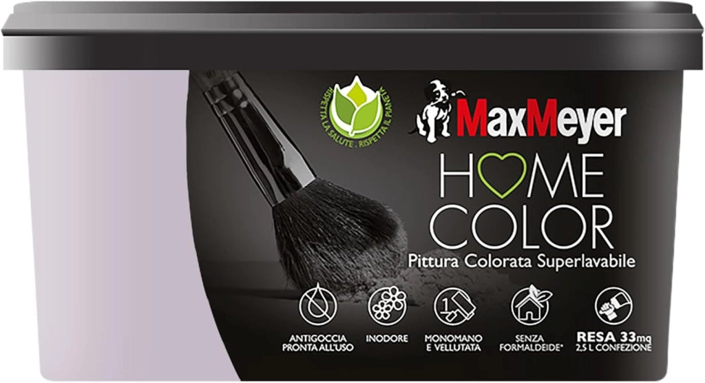 Idropittura Colorata Superlavabile per Interni HomeColor, Colore Glicine, 2.5L