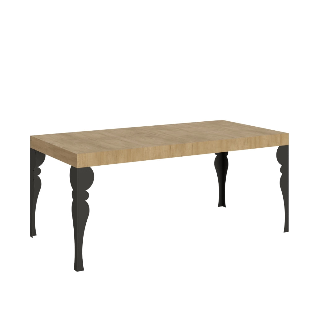 Tavolo allungabile 90x200/304 cm Paxor quercia natura telaio Antracite