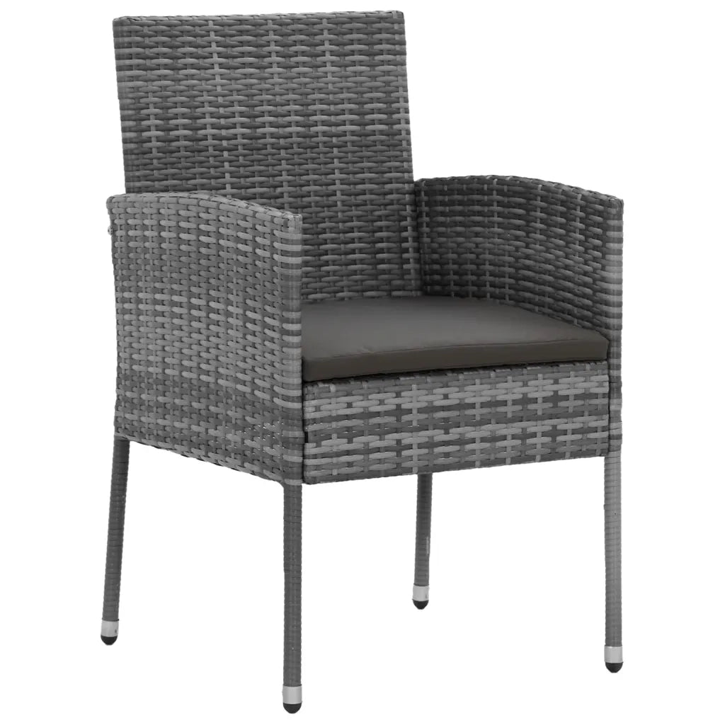 Set da Pranzo per Esterni 9 pz in Polyrattan Grigio 3120115