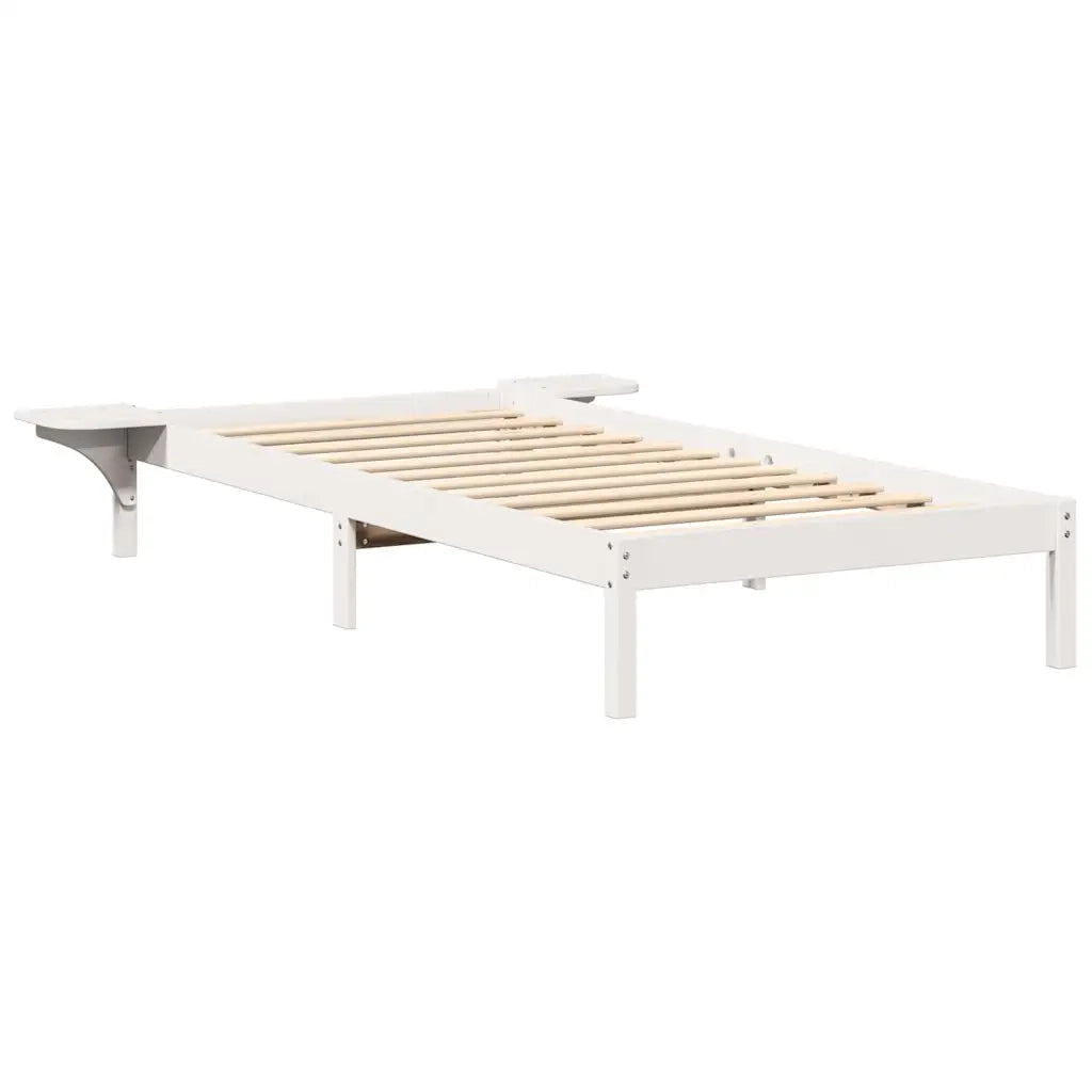 Letto singolo | Letto per adulti | Struttura del letto Bianco 100 x 200 cm Pino massello
