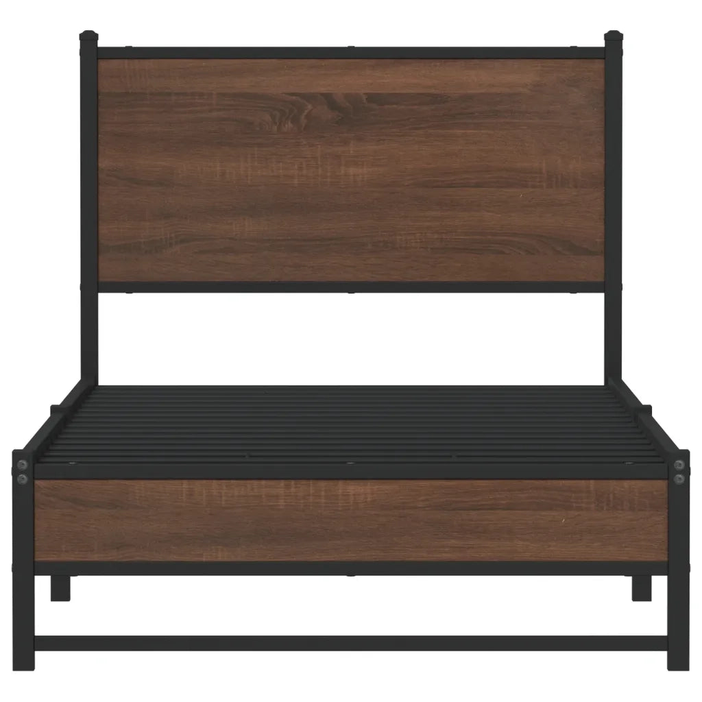 Giroletto senza Materasso-Struttura Letto in Metallo Rovere Marrone 90x200 cm 474670
