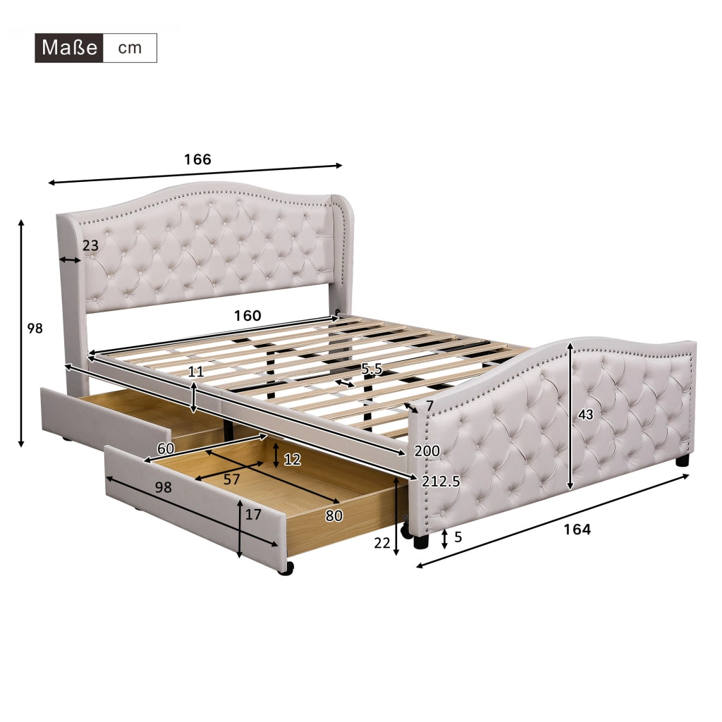 letto imbottito pu bianco 160 x 200 cm