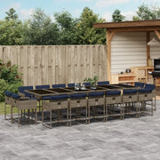 Set da pranzo da giardino da 17 pz con Cuscini in Polyrattan Grigio 3278196