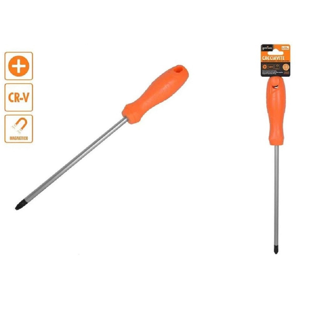 Trade Shop - Cacciavite Giravite 6 X 100 Mm Con Punta Magnetica A Croce In Acciaio Cr-v 97500 -