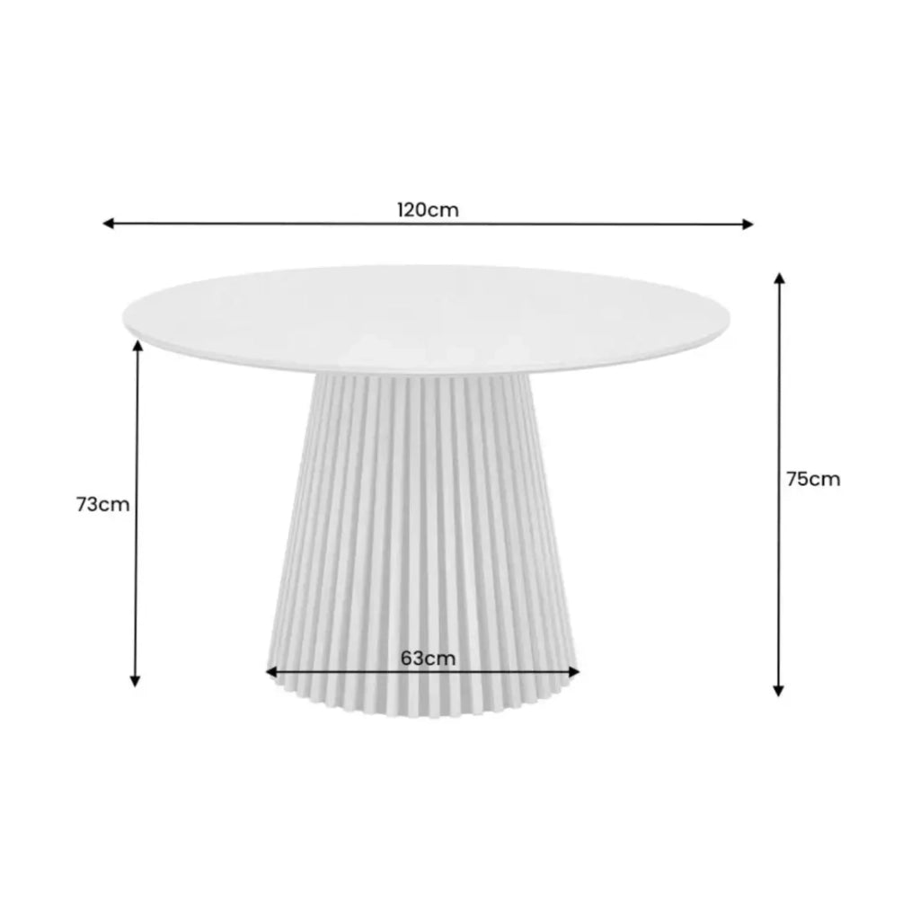 Tavolo da pranzo KANOVA 120 cm – Piano rotondo in rovere chiaro e piede centrale design – Stile contemporaneo